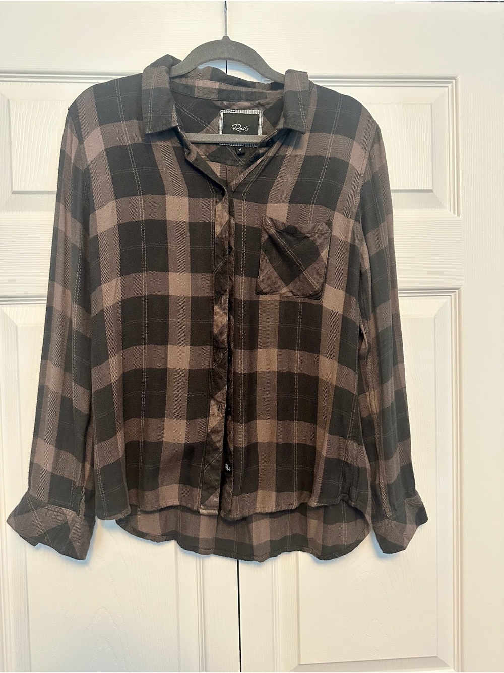 Rails Black and Brown Plaid Button-Down Shirt